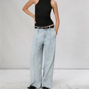 NWT rag & bone Women's Featherweight Arianna Cropped Palazzo Jeans size 29